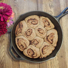 The Best Cast Iron Skillet Sourdough Cinnamon Buns Ever